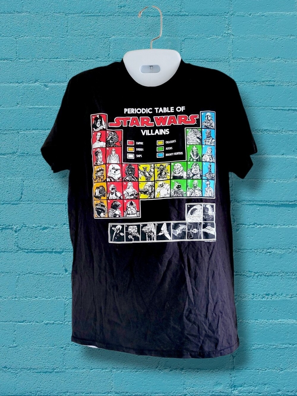 Fifth Sun | NWOT Black Periodic Table of Star Wars Villains Graphic Tee (SIZE S)